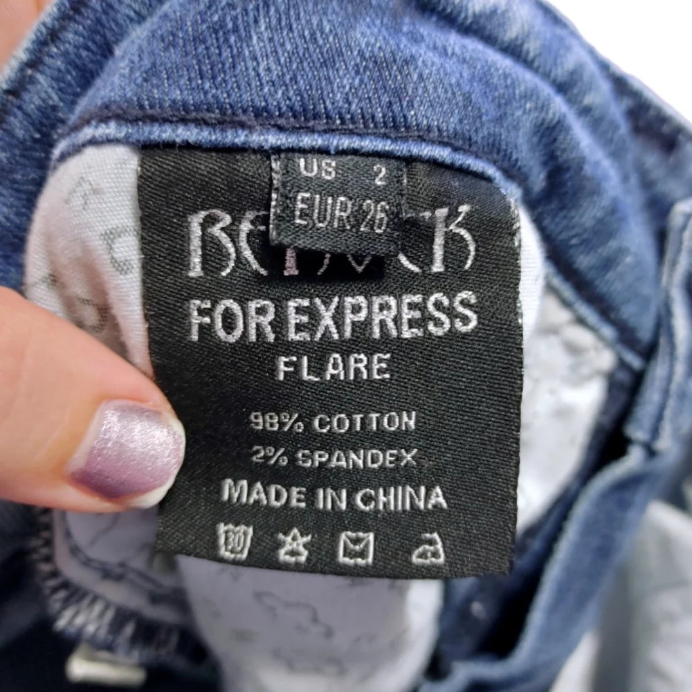 ReRock For Express Flared Mid Rise Medium Wash Blue Jeans Women's Size 26 / 2
